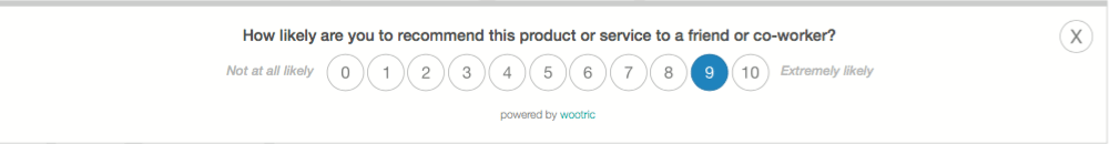 In-app NPS Survey- Wootric