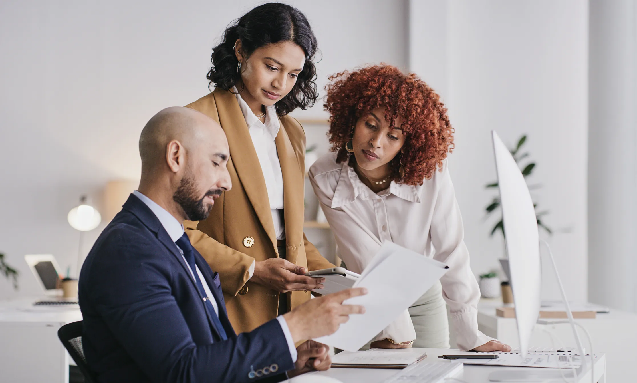 Group of business people working together