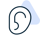 Icon of an ear for social listening.