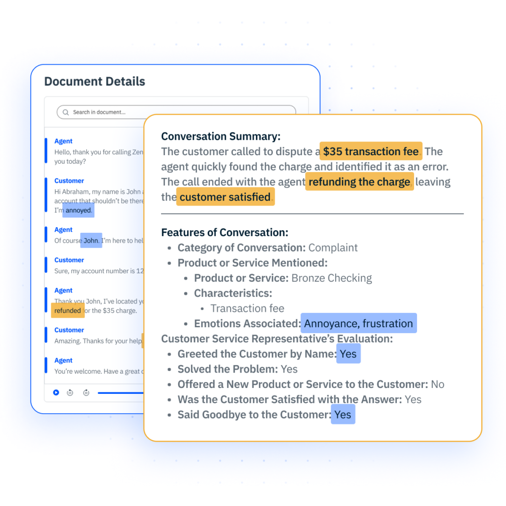 Pearl-Plaza's conversation analytics software generating a conversation summary after a call. 